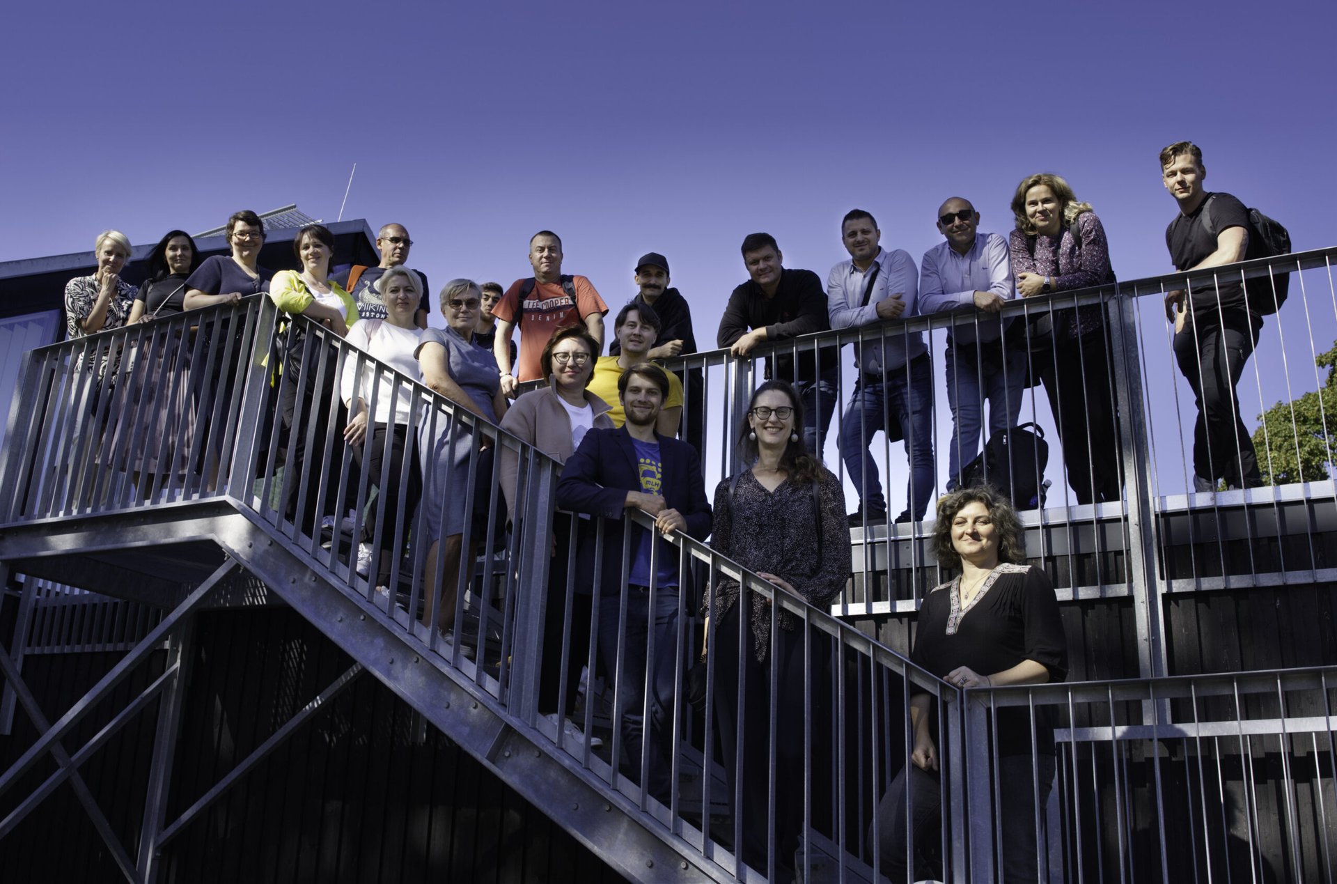 Students with robotic boat